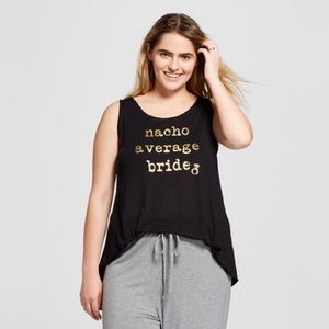 ‘Nacho average Bride’ gold and black tank